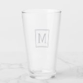 Verre Carré bleu Eclipse Personnalisé Monogramme initial (Dos)