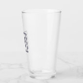 Verre Carré bleu Eclipse Personnalisé Monogramme initial (Gauche)