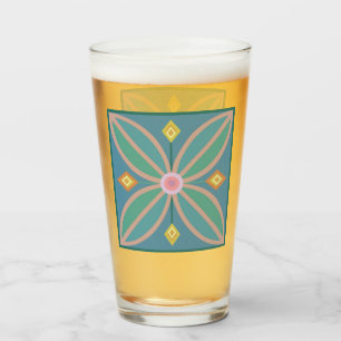 Verre Carrelage de fleurs marocaines turquoise citron &