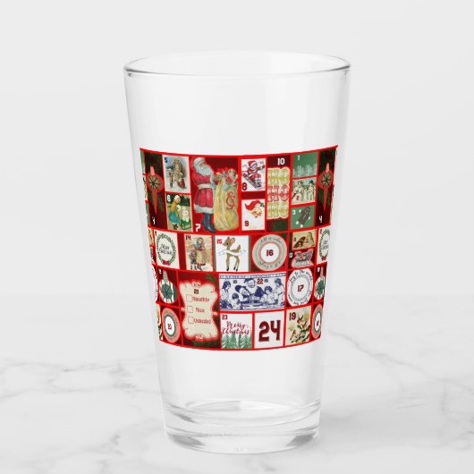 Verre Carrés de l'illustration de Noël (Devant)