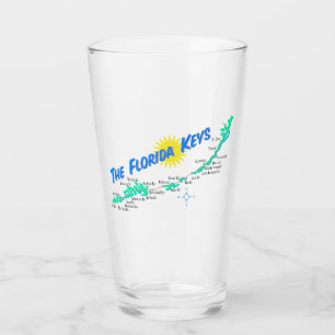 Verre Carte des clés de Floride avec les noms des îles
