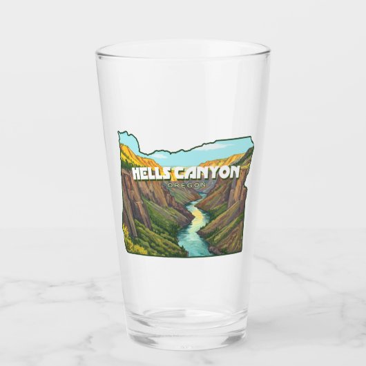 Verre Carte du canyon Hells Oregon (Devant)