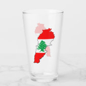 Verre Carte du Liban avec drapeau (Dos)