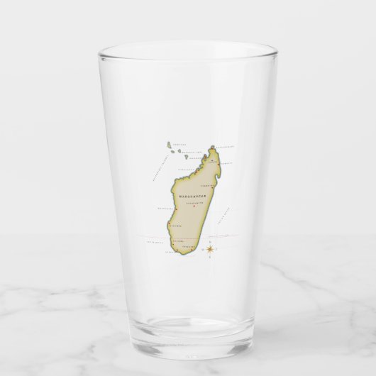 Verre Carte illustrée de Madagascar (Devant)