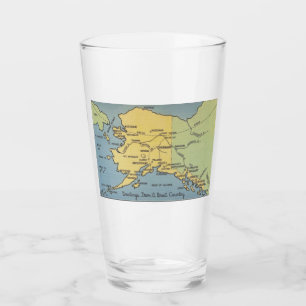 Verre Carte vintage de l'Alaska - Détroit de Bering, Nom