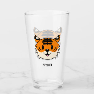 Verre Carton doux et souriant tigre