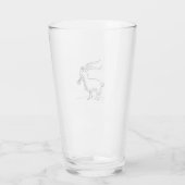 Verre Cartoon de chèvre souriante noir et blanc (Dos)