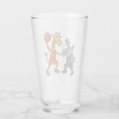 Verre Cartoon giraffe & rhino playing basketball (Dos)