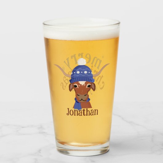 Verre Cartoon Longhorn en Periwinkle Casquette de ski et (Devant (rempli))