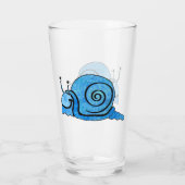 Verre Cartoon mignon Smiling Blue Patterned Snail (Dos)