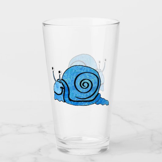 Verre Cartoon mignon Smiling Blue Patterned Snail (Devant)