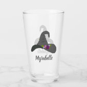 Verre Casquette de sorcière noire avec fleurs personnali (Dos)