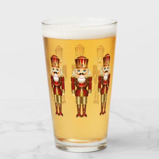Verre Casse-noisette Bière décorative cadeau de Noël (Devant (rempli))