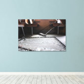 Verre cassé sur le sol Toile de train abandonné (Insitu (Plancher de Bois))