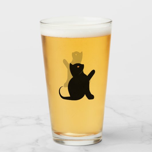 Verre Cat dit bonjour (Devant (rempli))
