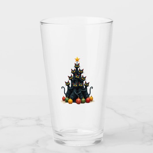 Verre Cat Lovers Cute and Funny Holiday Tree Christmas 2 (Devant)