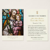 Verre Catholique de Saint Joseph Prière de Mariage (Devant & derrière)