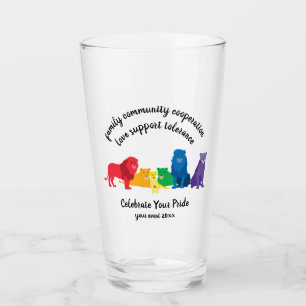 Verre Célébrez votre fierté Rainbow Lion Pride