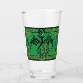 Verre Celtique irlandais de dragon vert (Devant)