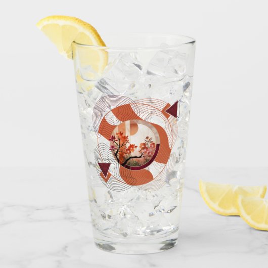 Verre Cercles Harmonieux de Fleurs d'Oranger (Devant glace)