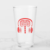 Verre Cerveau rouge à écouter de la musique forte (Devant)