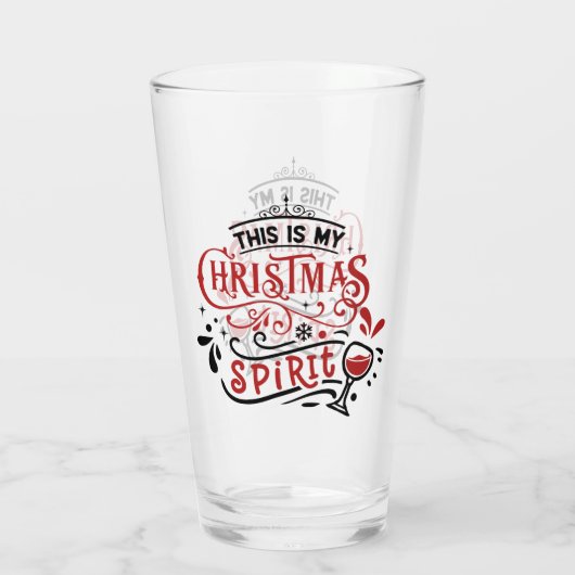Verre C'Est Mon Esprit De Noël Funny Pint Glass (Dos)