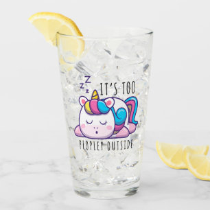 Verre C'est trop de gens en dehors de Unicorn Introvert