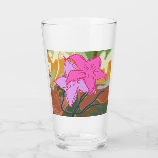 Verre Cette conception d'art floral abstrait mélange des (Devant)