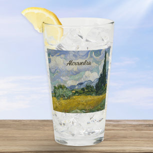 Verre Champ de blé de Van Gogh avec cyprès Nom personnal