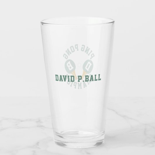 Verre Champion Ping Pong Personnalisé Pint Glass (Dos)