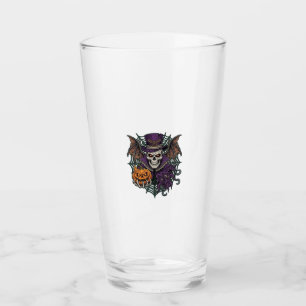 Verre Chapeau Haut de Forme de Crâne de Halloween Ailes