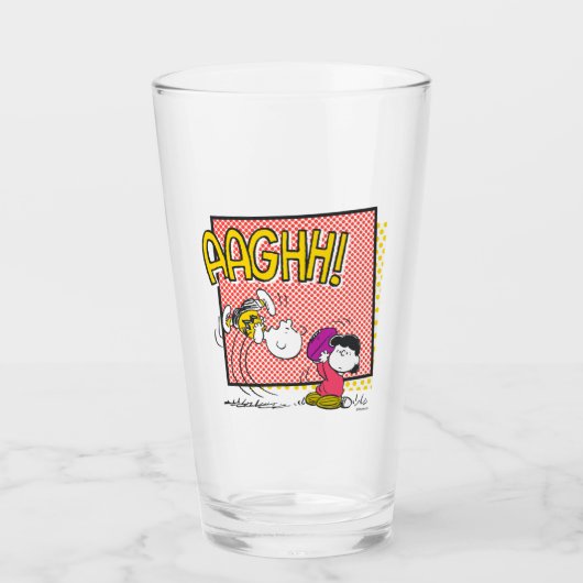 Verre Charlie Brown et Lucy Football Comic Graphic (Devant)