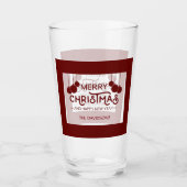 Verre Charme Joyeux Noël et Bonne Année Monogramme (Devant)