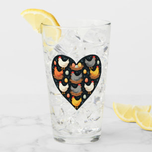 Verre Charme rustique Cottagecore Motif de poulet de fer