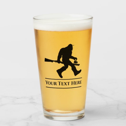 Verre Chasse Personnalisée Sasquatch Funny Beer Glass Tu (Devant (rempli))