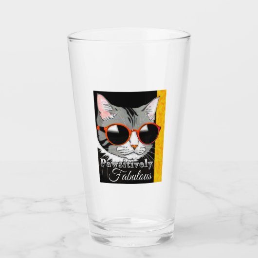 Verre Chat à la mode (Devant)