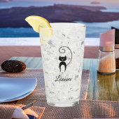 Verre Chat à queue de boule noire moderne et élégant