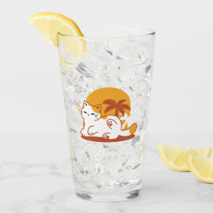 Verre Chat adorable se relaxer au soleil - Animal de com