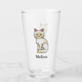 Verre Chat Birman / Ragdoll crème point tabby & Nom (Dos)