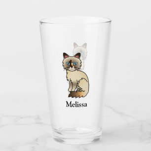 Verre Chat Birman / Ragdoll Tortoiseshell Mignon & Nom