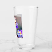Verre Chat blanc avec collier de fleurs violettes (Gauche)