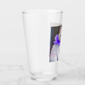 Verre Chat blanc avec collier de fleurs violettes (Droite)