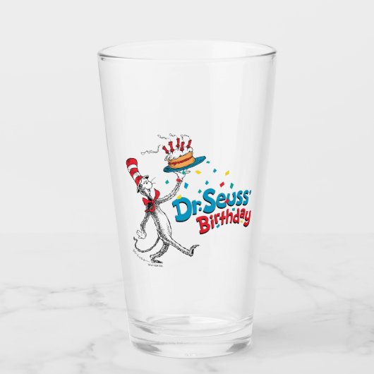 Verre Chat dans le Casquette | Anniversaire du Dr Seuss (Devant)