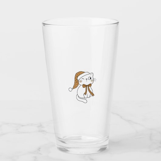 Verre Chat de l'hiver clin d'œil (Devant)