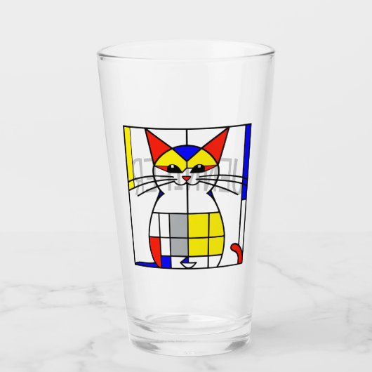 Verre Chat de Mondrian (Devant)