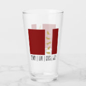 Verre Chat de Noël moderne rouge blanc or (Dos)