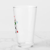 Verre Chat de Noël noir blanc Tuxedo (Gauche)