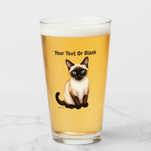 Verre Chat de Siamese (Devant (rempli))