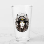 Verre Chat de sorcière Halloween Déplaisant Portrait mig (Devant)