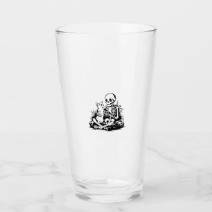 Verre Chat drôle squelette crâne Kitty Chat mignon Goth